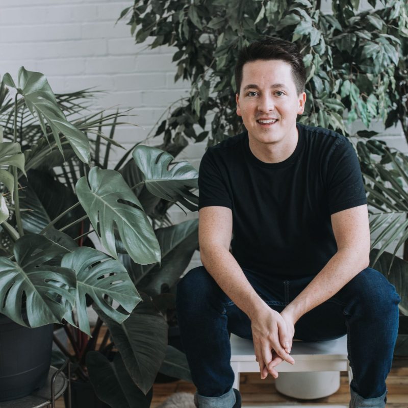 Brent with a Monstera